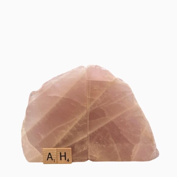 Pink Rose Quartz Crystal Bookends, Natural Characteristics Unique Bookshelf (AH) - Picture 8 of 10